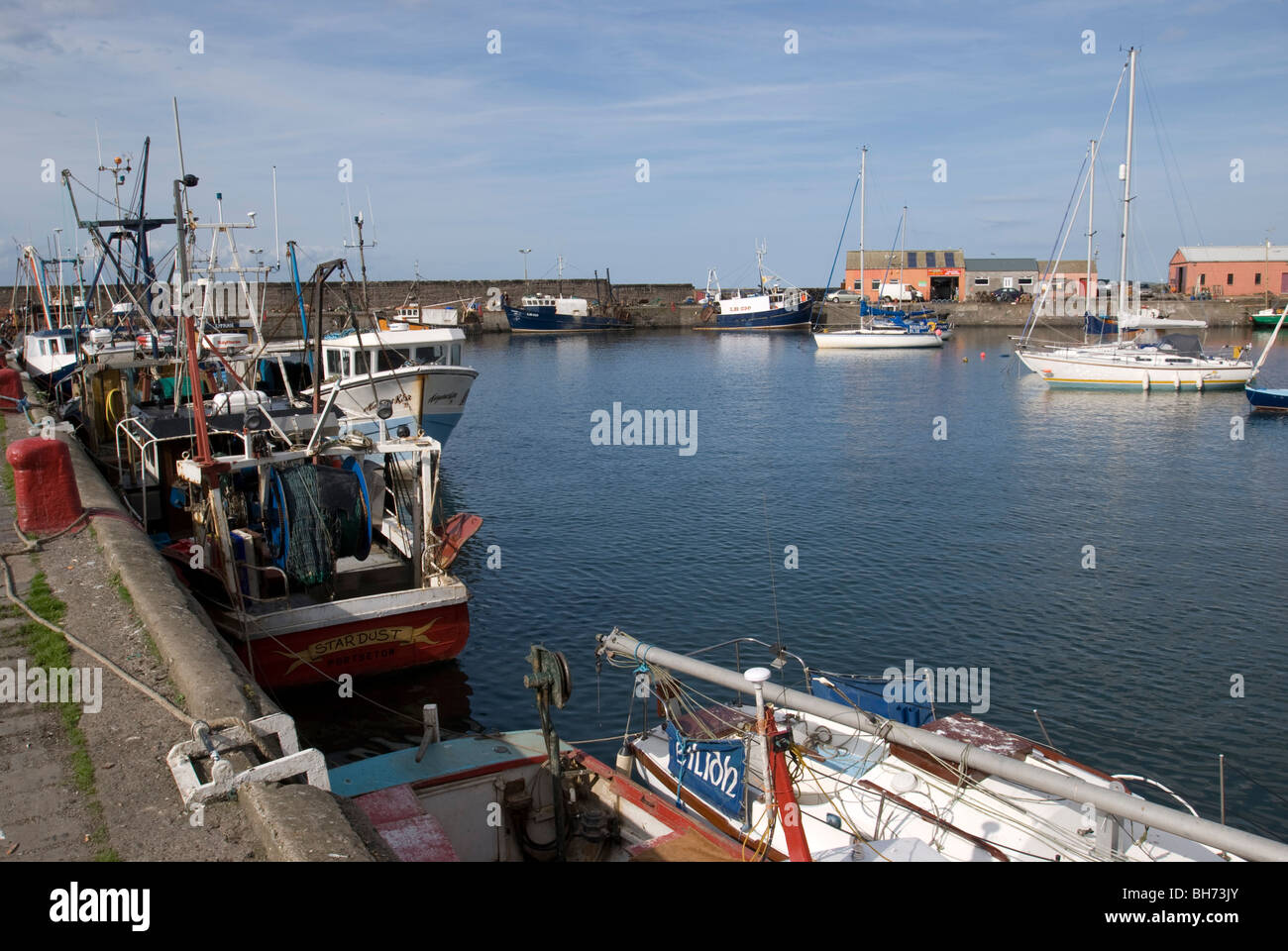 Fishing boats at Port Seton Harbour near Edinburgh, Scotland Stock