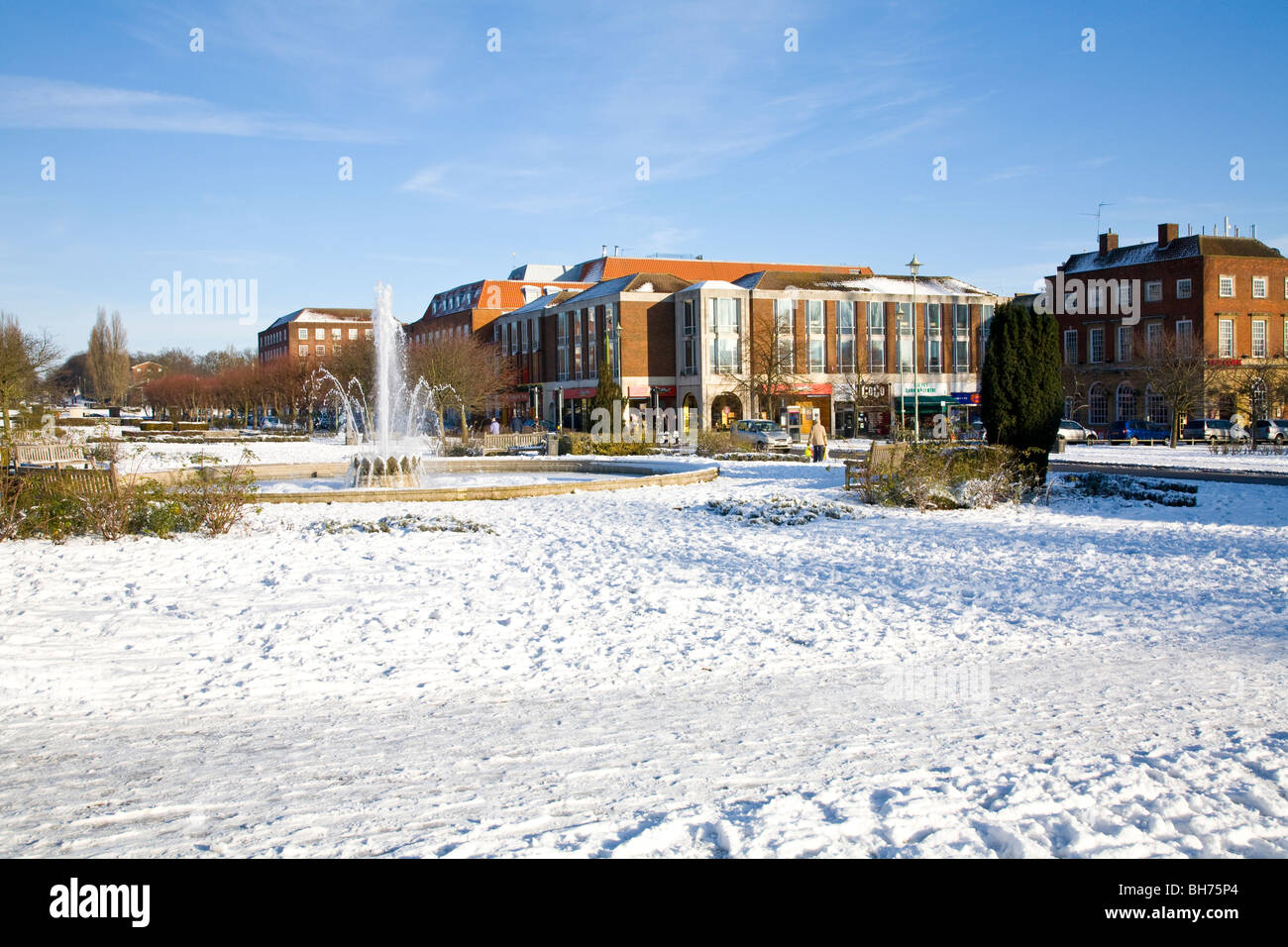 Welwyn Garden City snow scene Stock Photo Alamy