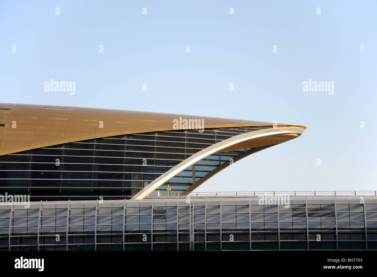 Futuristic Metro Station in Dubai, United Arab Emirates Stock Photo