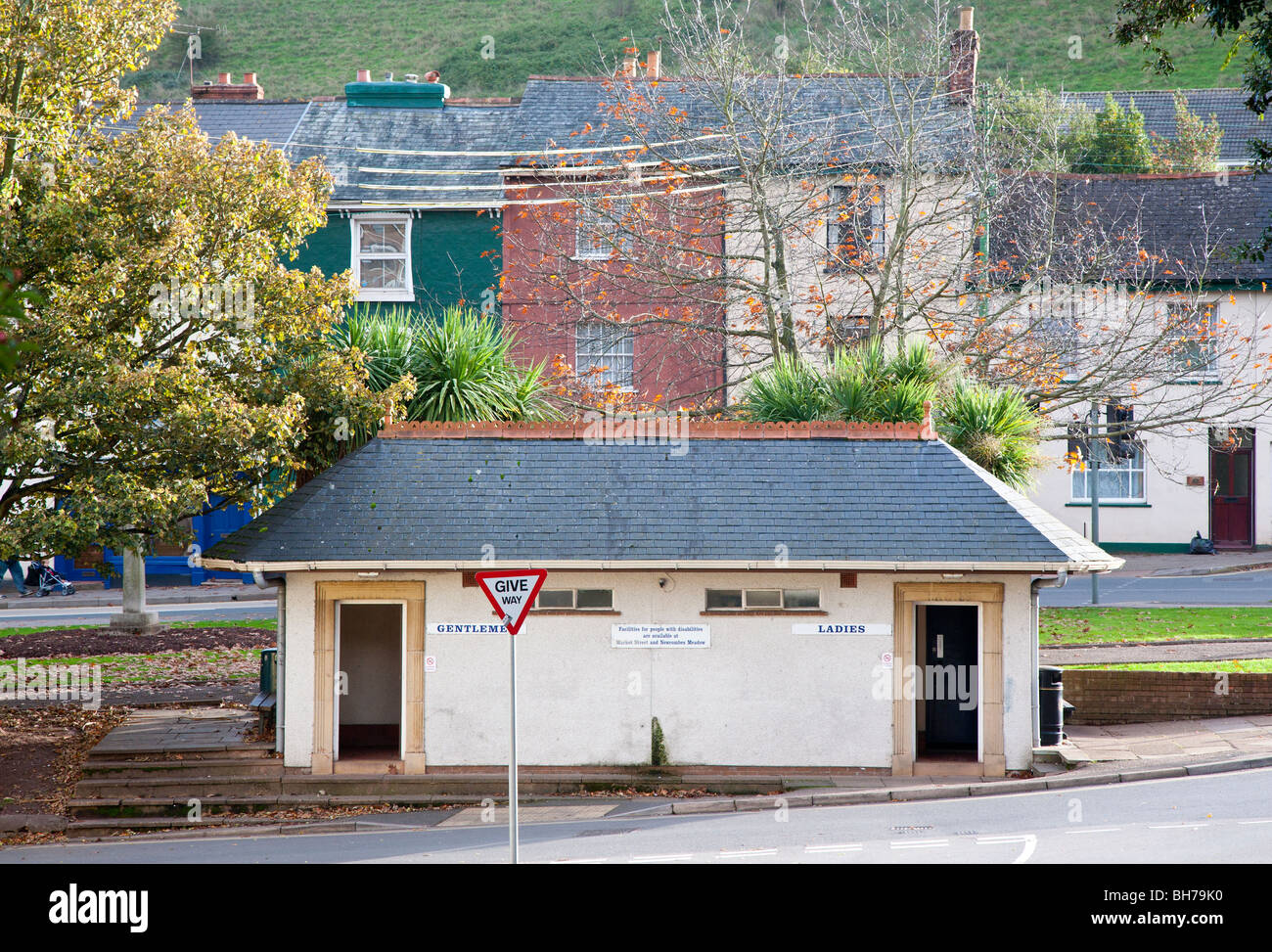 Public toilets in Crediton, Devon with a slightly decoish design Stock