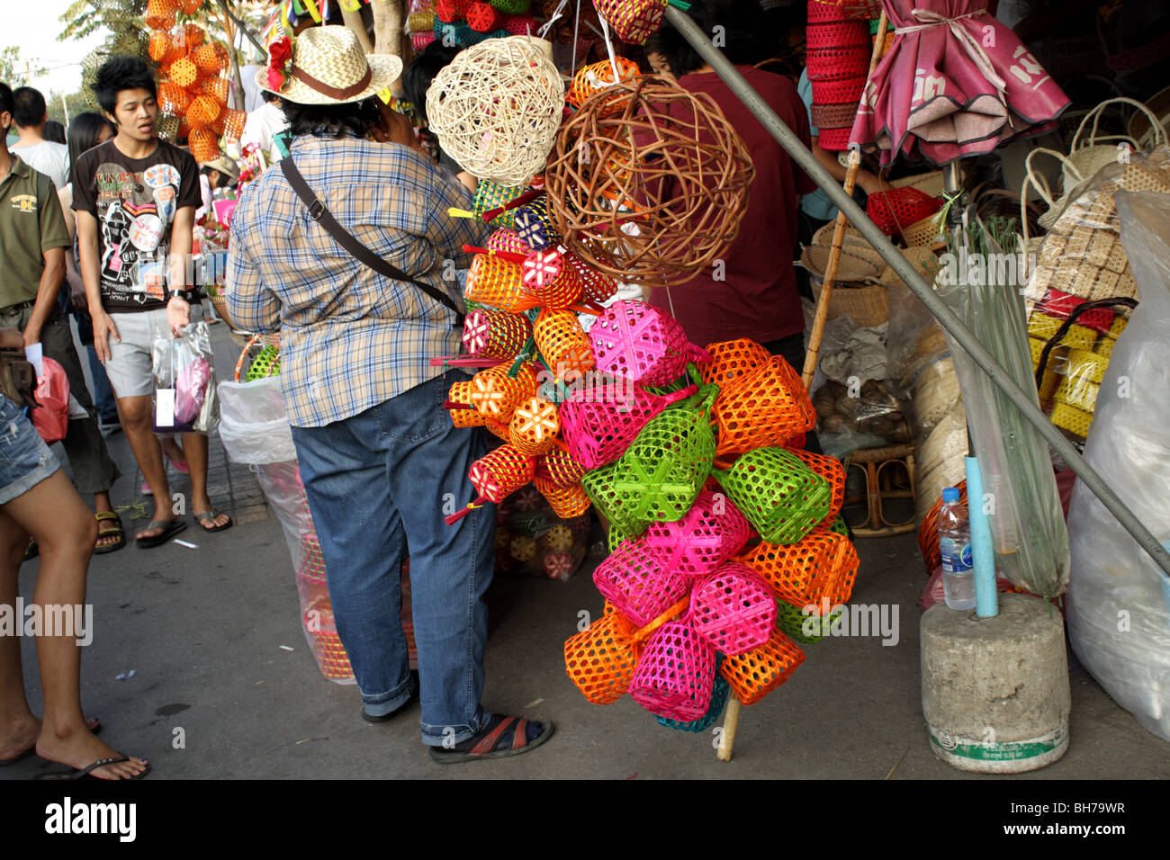 Rattan store at Chatuchak Weekend Market , Bangkok , Thailand Stock