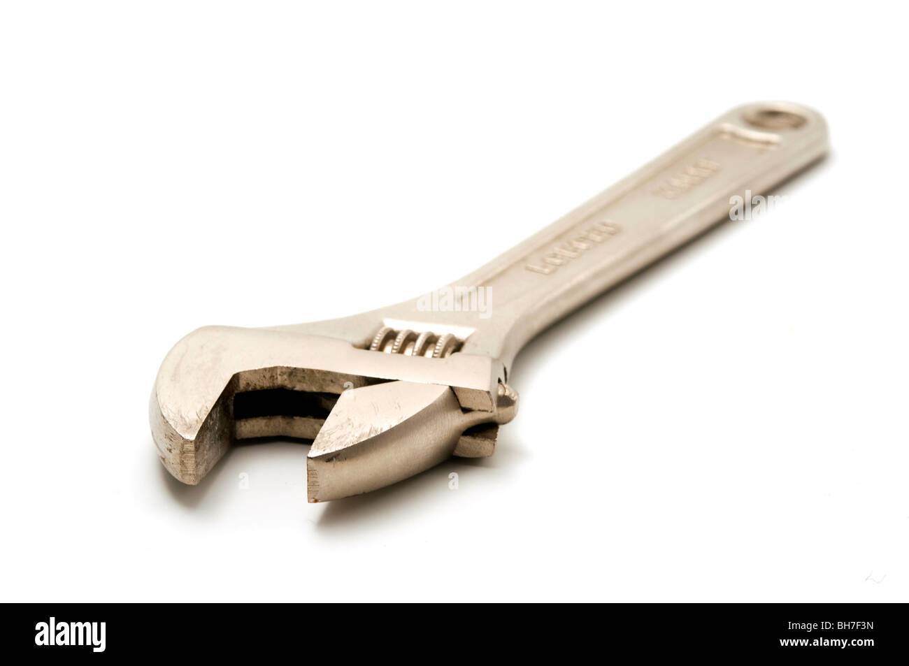 Adjustable wrench on a white background Stock Photo