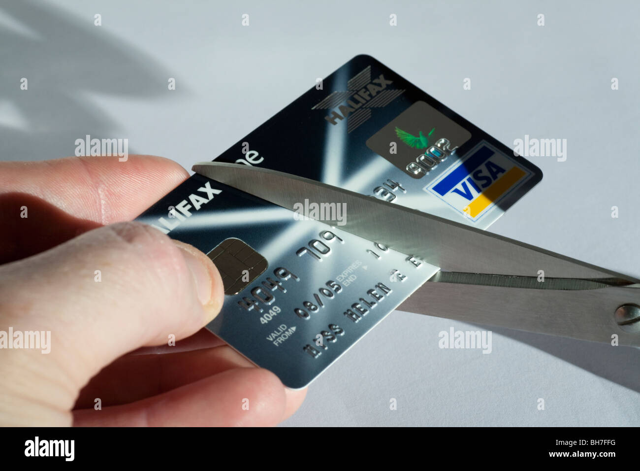 credit card being cut Stock Photo Alamy