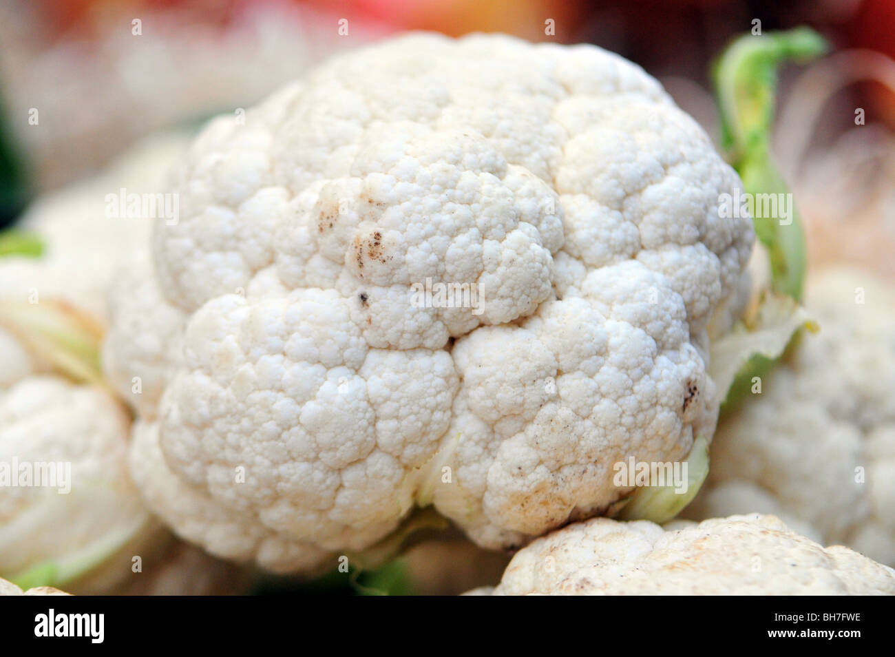 Cauliflower in a spanish local market Stock Photo Alamy