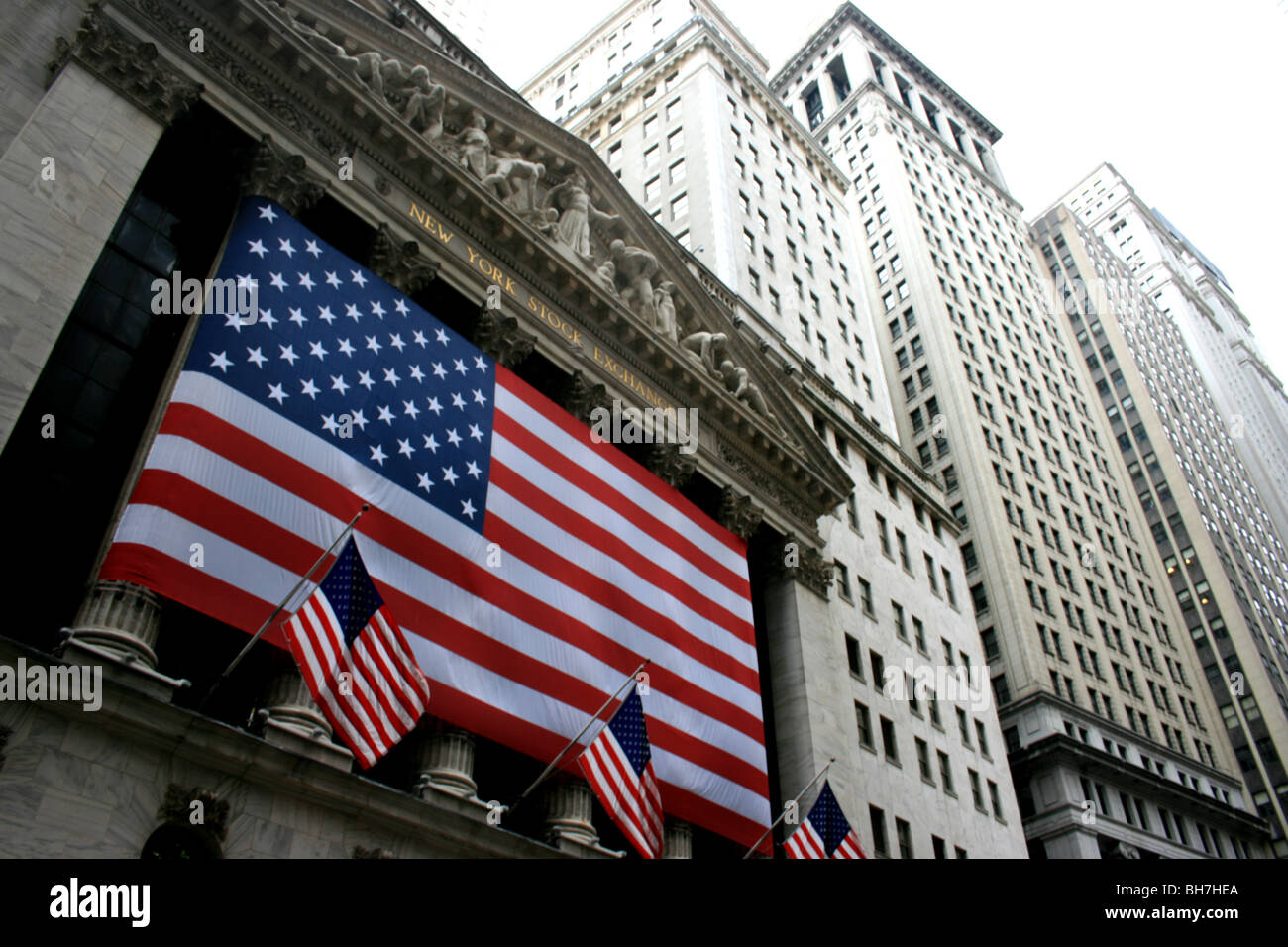 The New York Stock Exchange in Lower Manhattan. Stock Photo