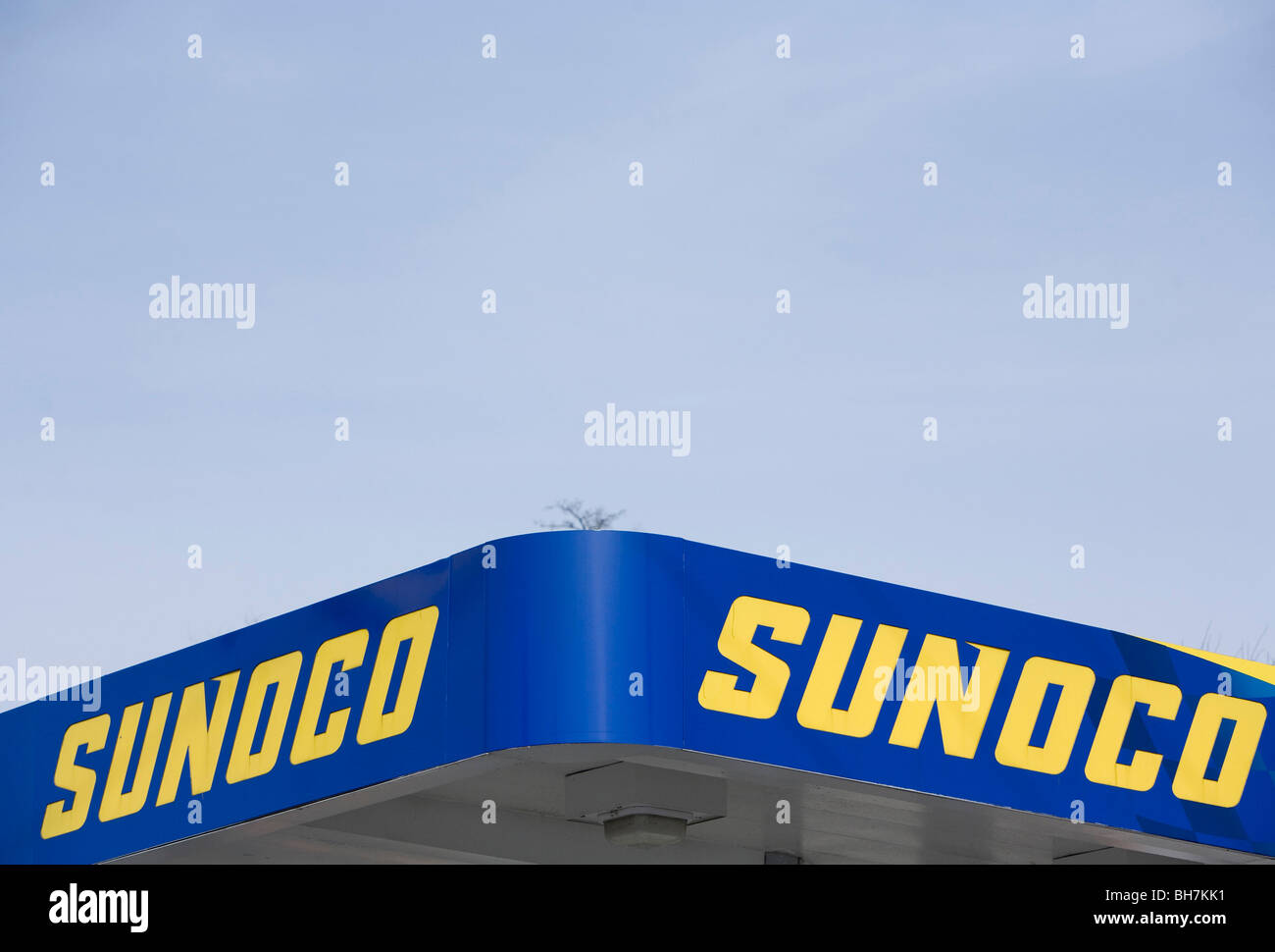 A Sunoco gas station in suburban Maryland.  Stock Photo
