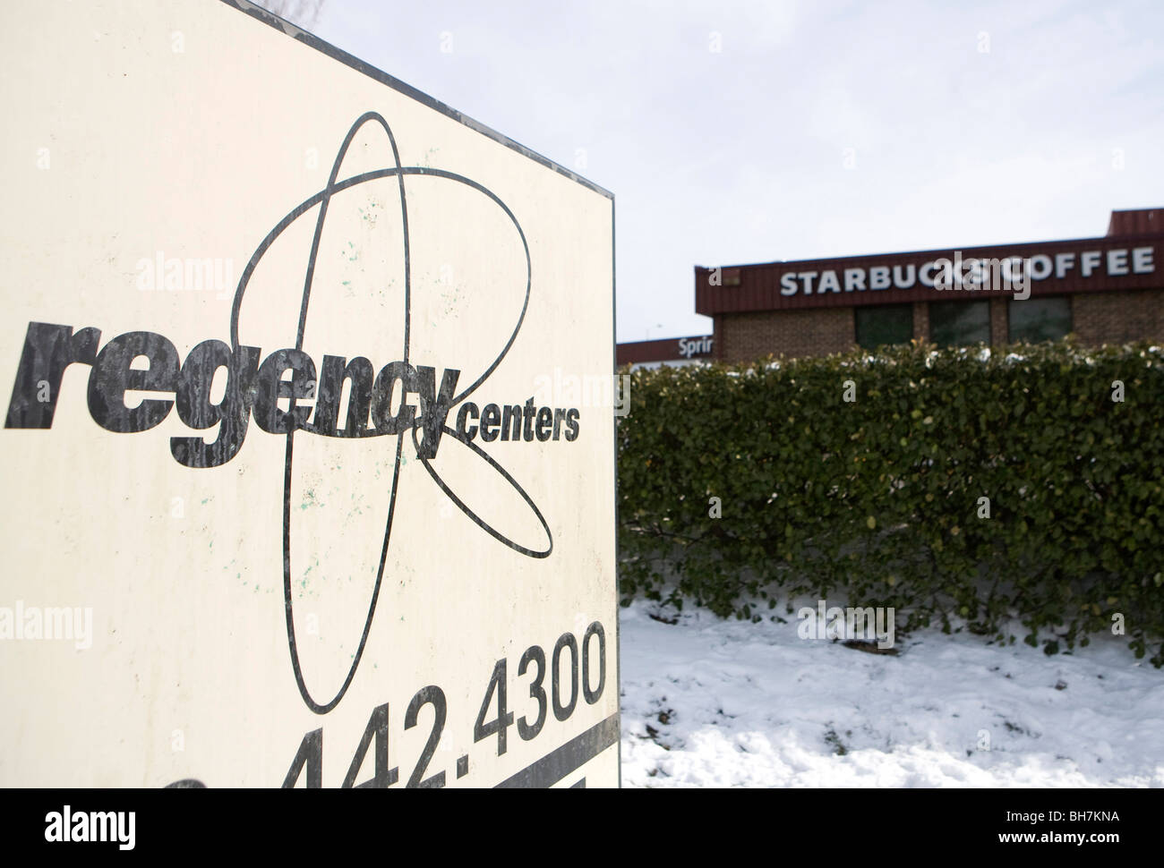 A Regency Centers shopping center in suburban Maryland.  Stock Photo