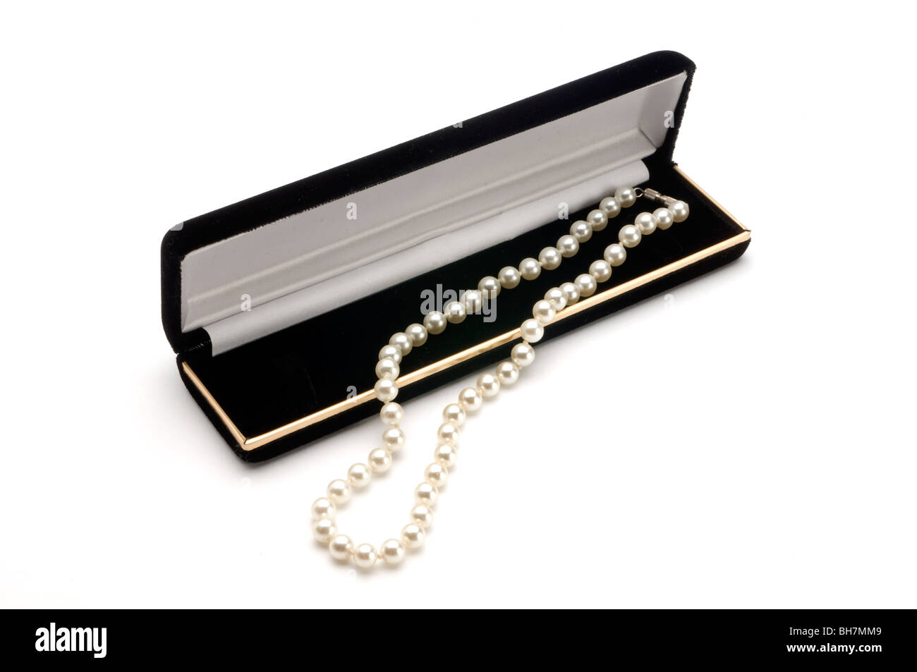 pearl necklace and case Stock Photo