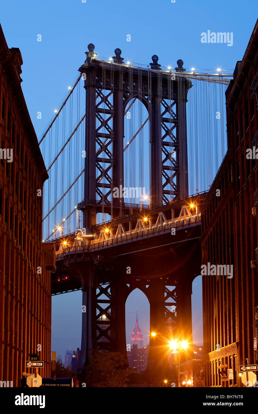 USA, New York City, Manhattan, Manhattan Bridge Stock Photo