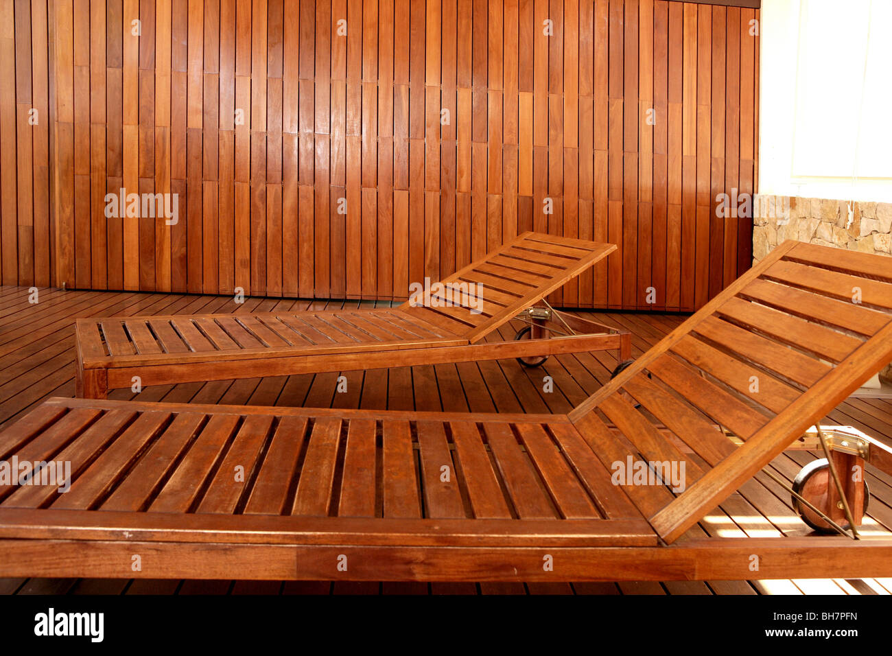 Golden wood spa hammock outdoor house, golden relax Stock Photo Alamy