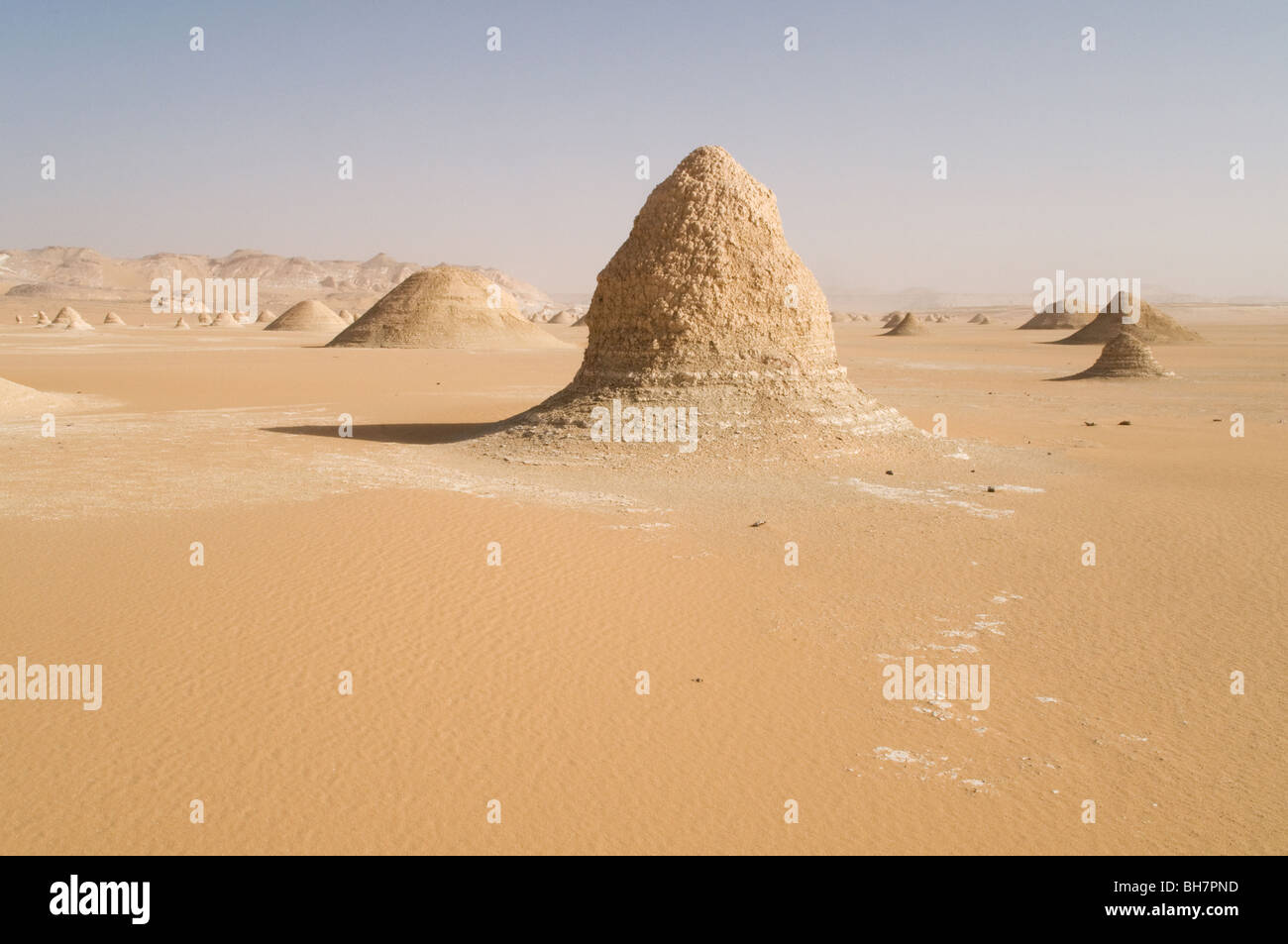 Eroded yardang mounds located in the Western Desert region of the