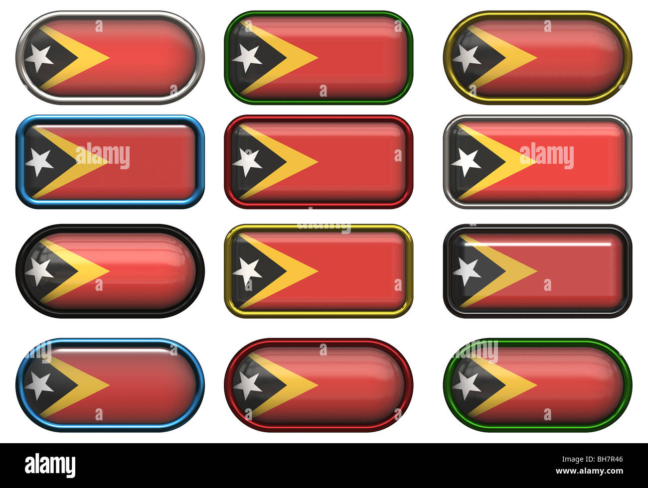 twelve buttons of the Flag of East Timor Stock Photo - Alamy