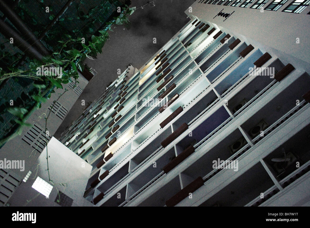 Apartment Building by Night Bangkok Thailand Stock Photo - Alamy