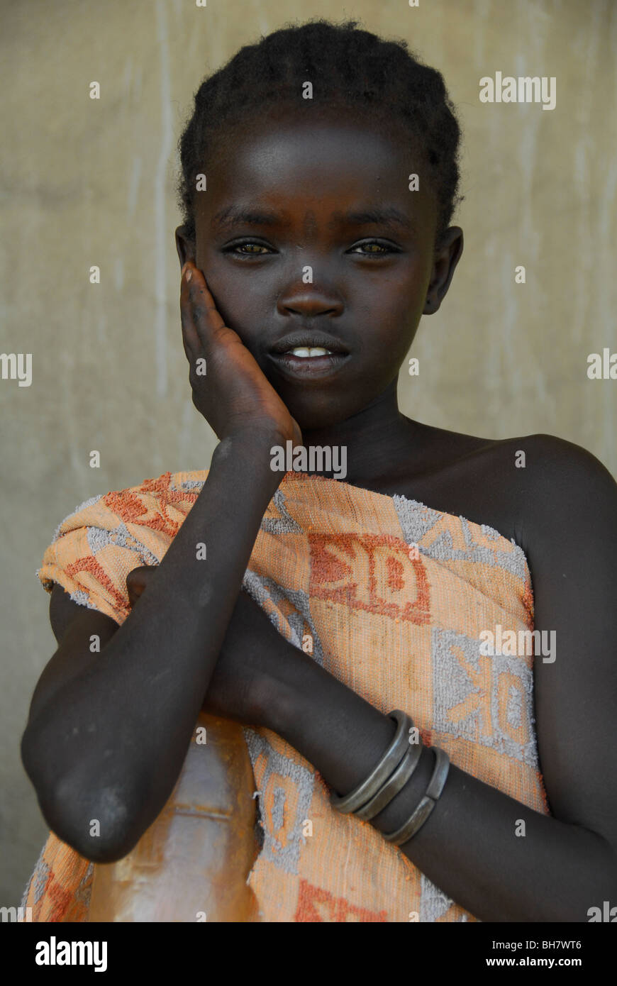 Young girl of the Bodi people of southern Ethiopia. Stock Photo