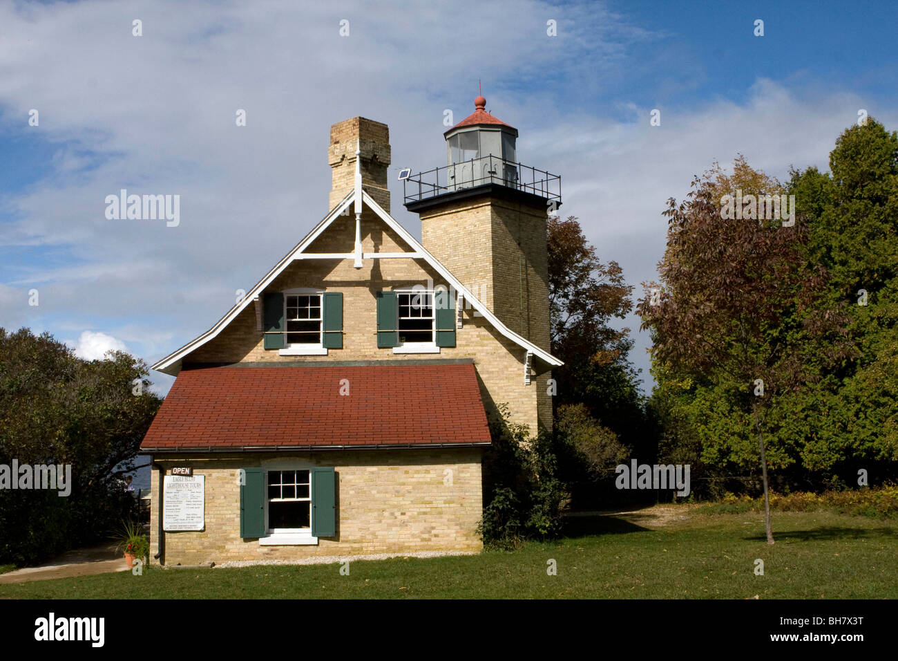 Eagle Bluff Lighthouse, Door County, Wisconsin, USA, North America Stock Photo