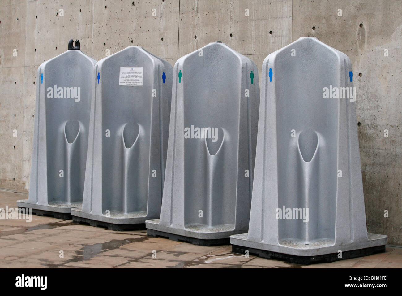 Plastic Urinals in Piccadilly Manchester England Stock Photo Alamy