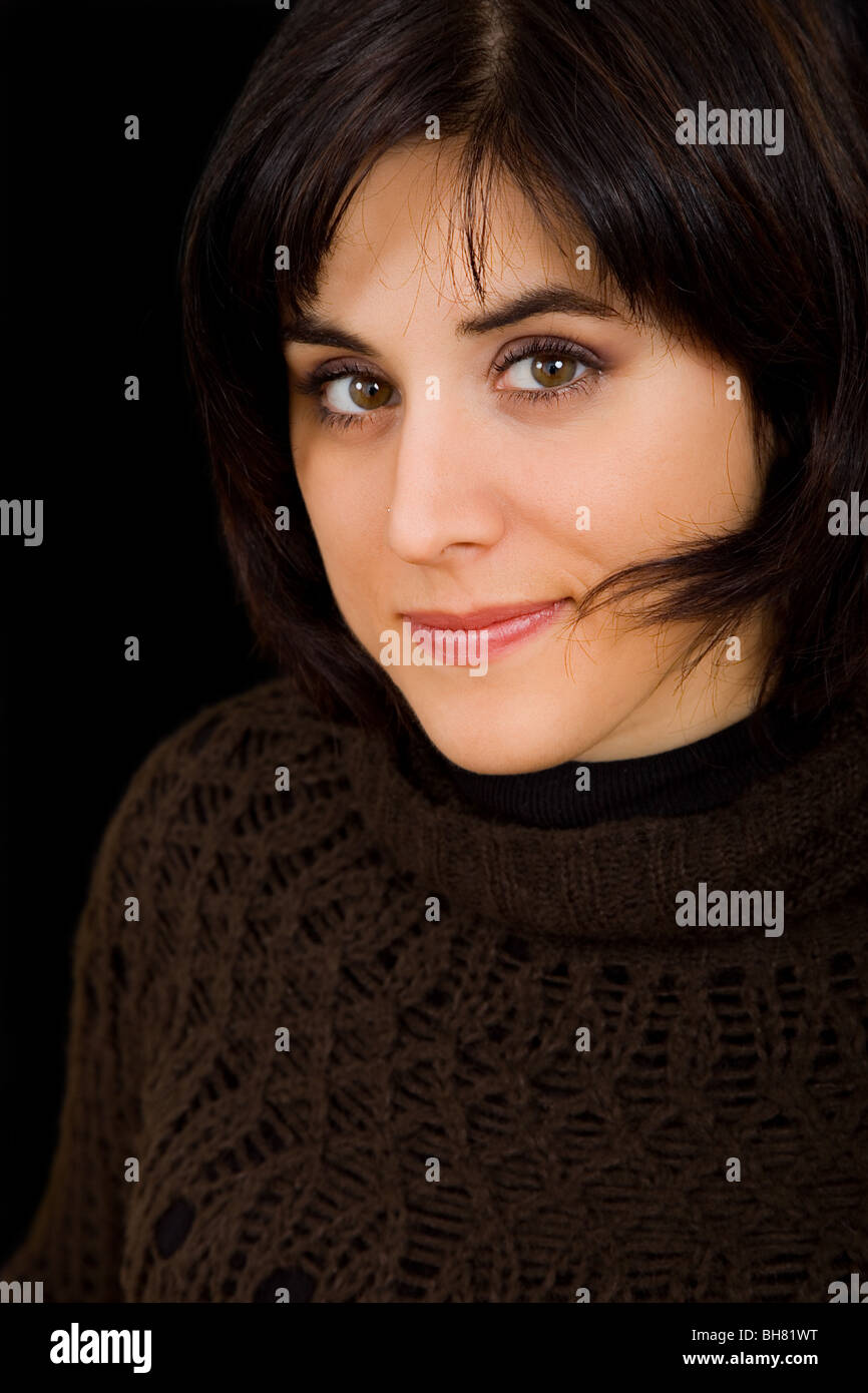 an young beautiful woman close up portrait Stock Photo - Alamy