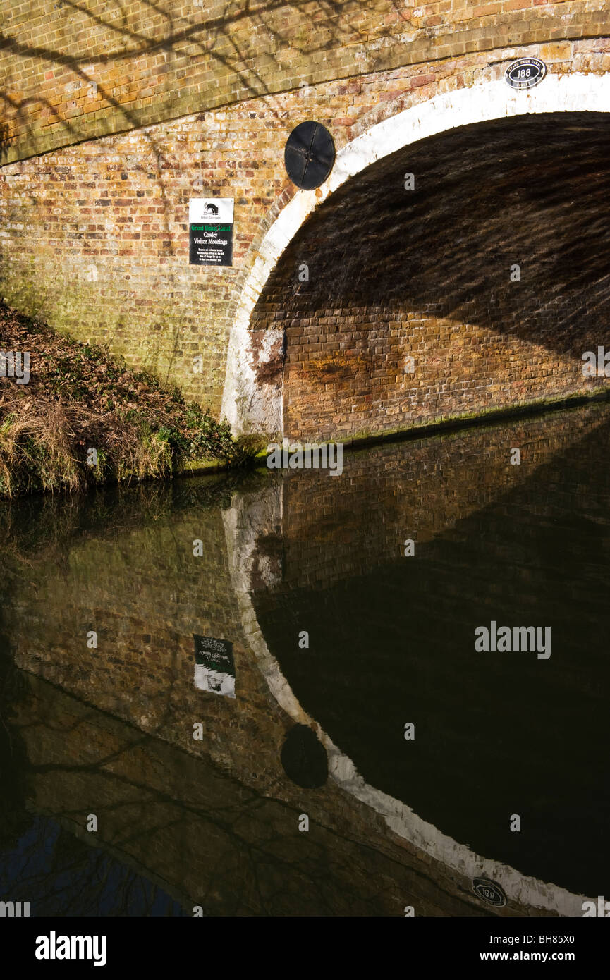 Grand Union brick built canal bridge Cowley Middlesex West London UK