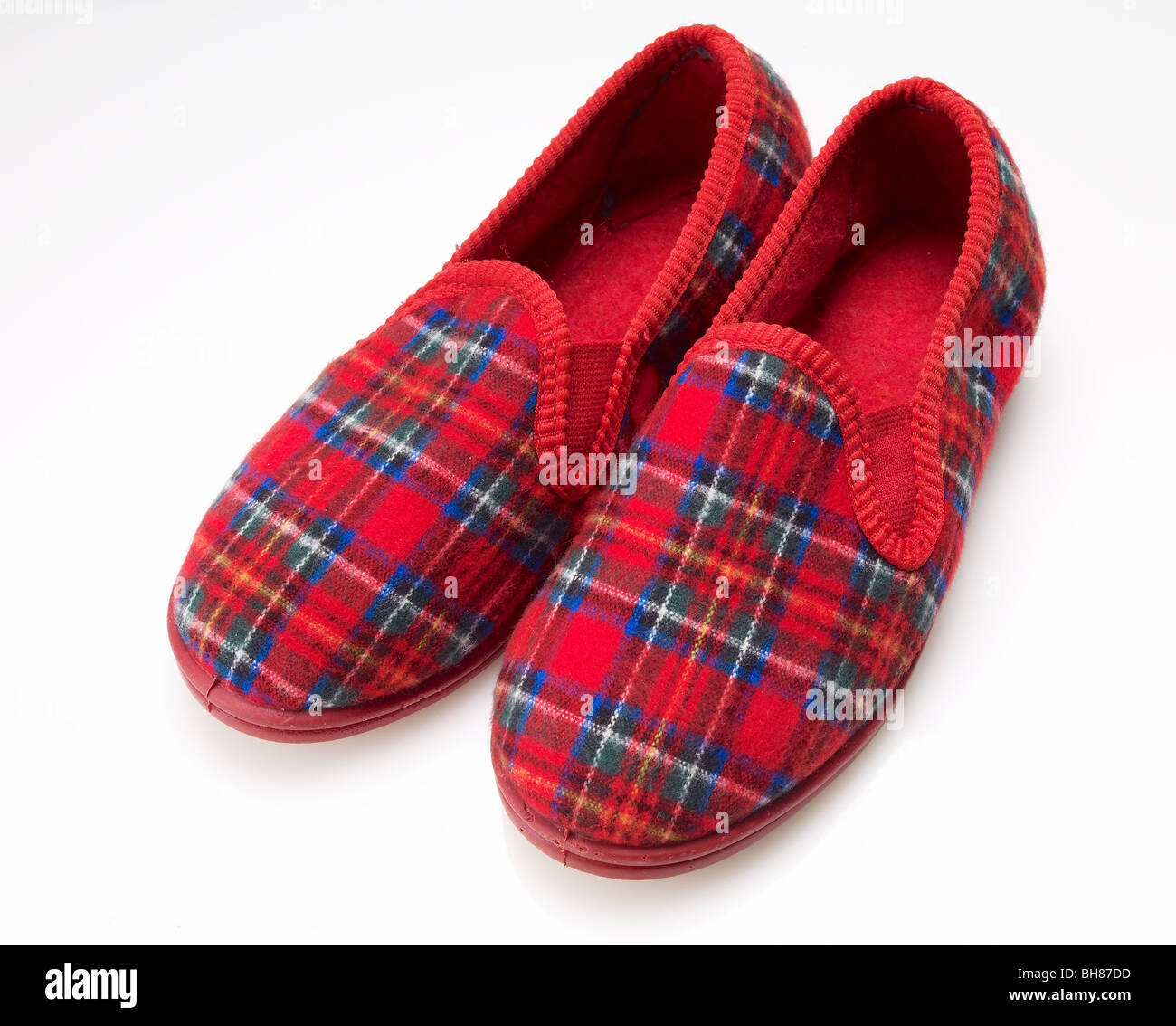 tartan red slipper Stock Photo - Alamy