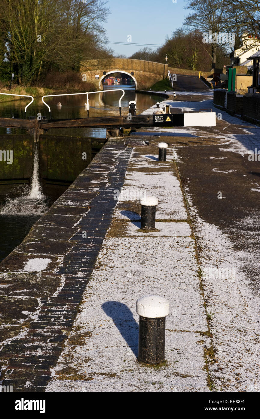 Grand Union canal side mooring posts along the towpath at Cowley