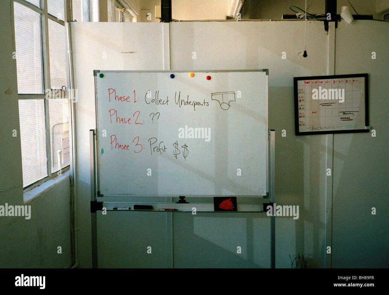 Business plan written on a whiteboard Stock Photo