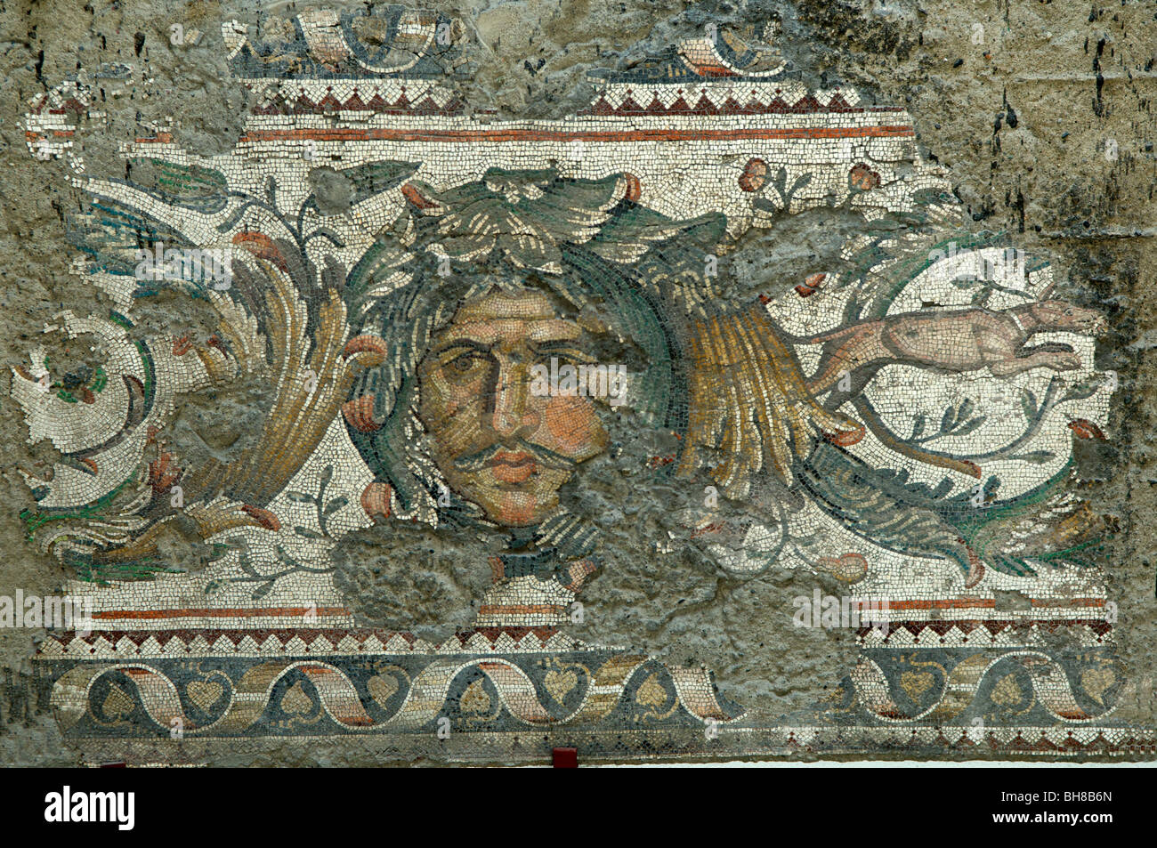 Mosaics Museum, includes many hunting scenes from the Great Palace, Istanbul Stock Photo