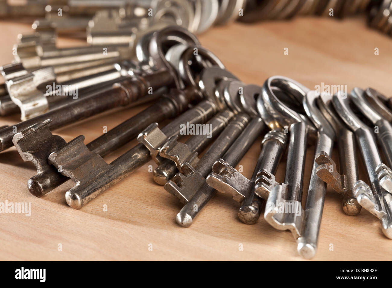 Detail of keys on a ring Stock Photo