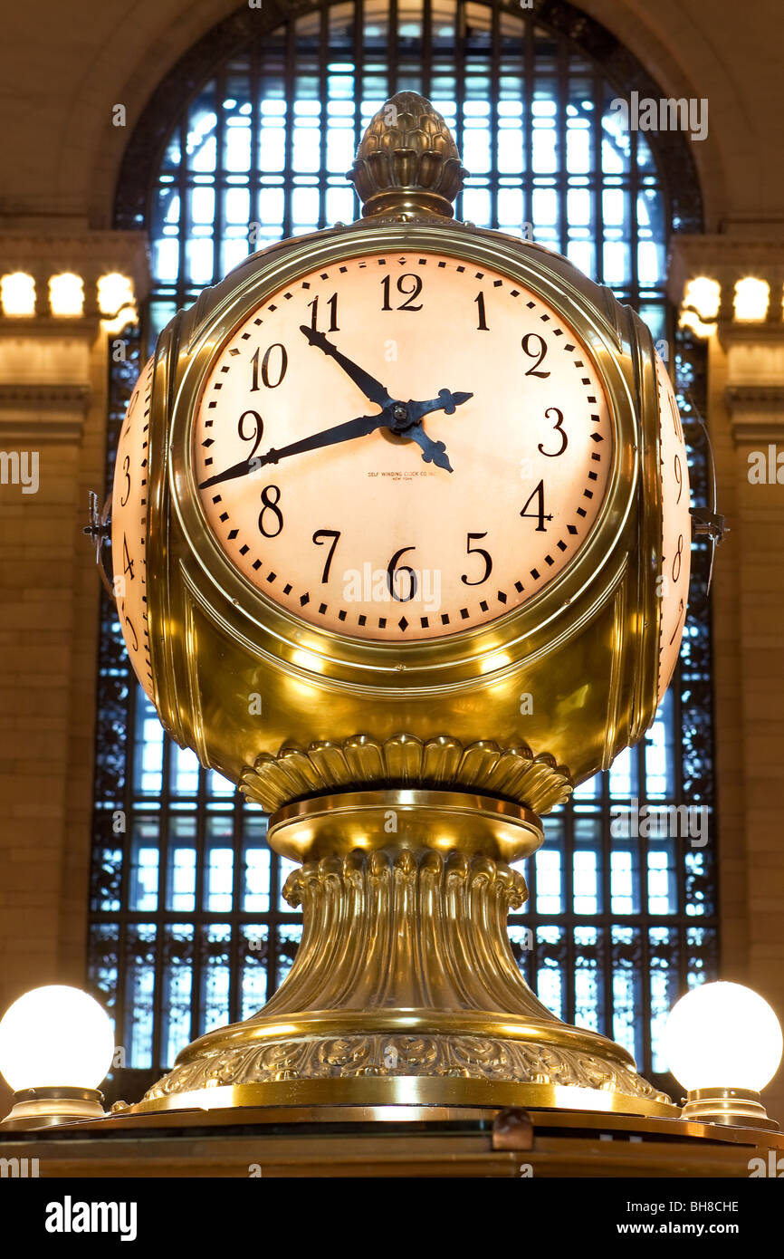 USA, New York City, Manhattan, Grand Central Station, Clock Stock Photo