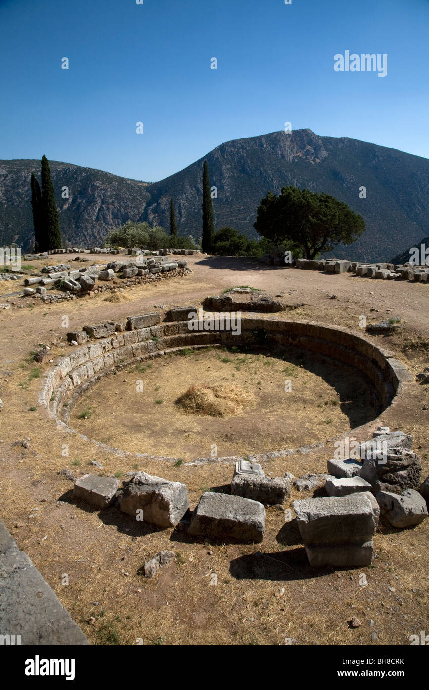 Ancient Delphi Mount Parnassus Sterea Ellada Greece Stock Photo