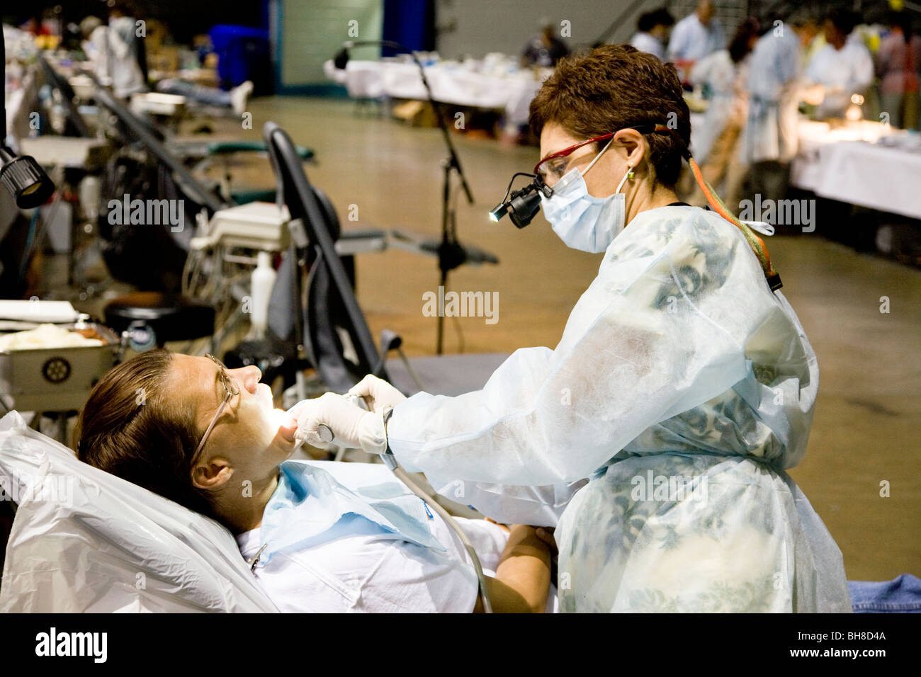 Free health and dental clinic by Remote Area Medical during the week of August 19, 2009, Los Angeles, CA Stock Photo