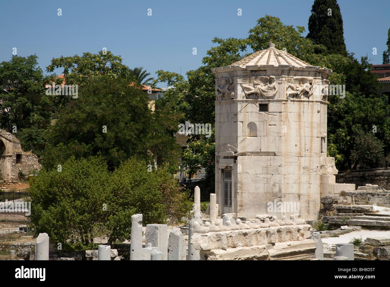 Athens Greece Roman Agora Tower Of The Winds (Horologion of Kyrristos) Considered to be the world's first Meteorological Station Stock Photo