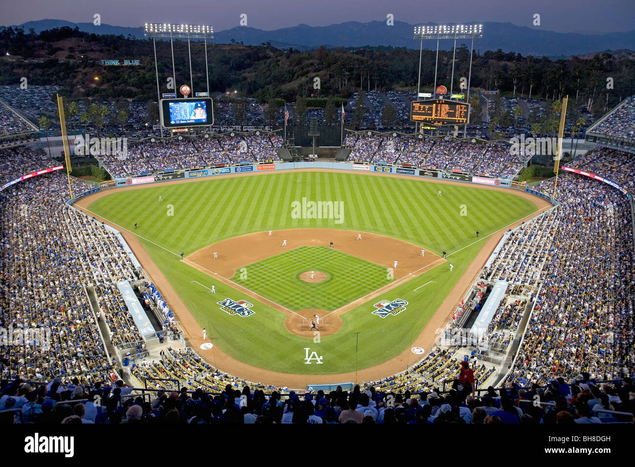LOS ANGELES, CALIFORNIA, 29 JUNE 2021: Dodger Stadium. The Stadium Club  with World Series Championships banners Stock Photo - Alamy