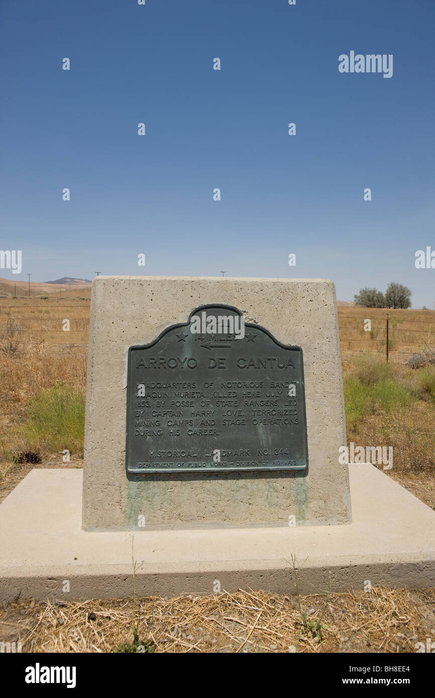 ARROYO DE CANTUA California historical marker, CA history landmark