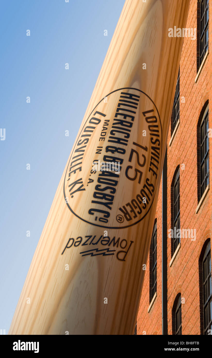 The Big Bat is a large scale replica of the bat designed for Babe Ruth in the 1920s in Louisville, Kentucky Stock Photo