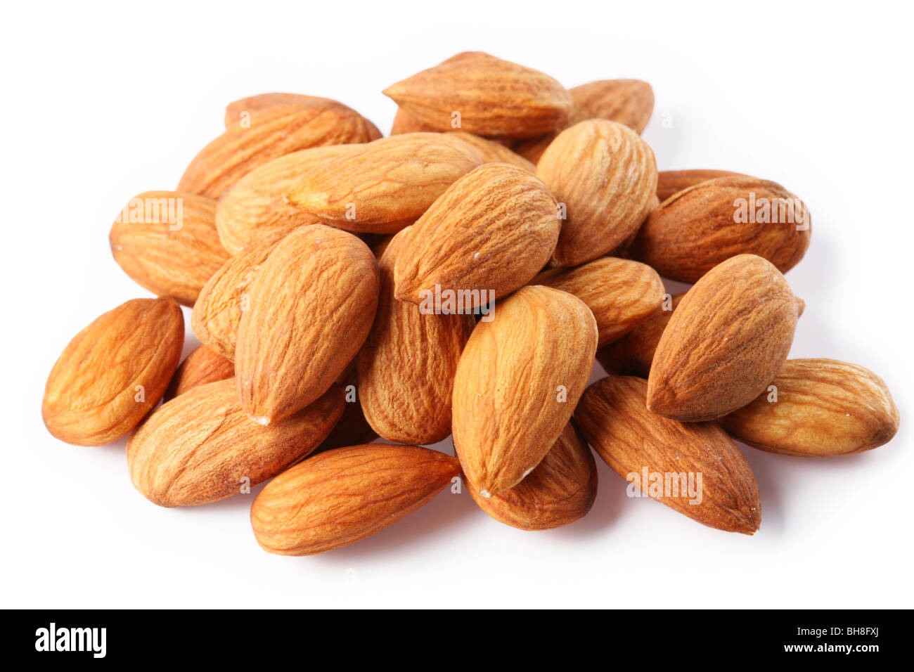 almonds on a white background Stock Photo