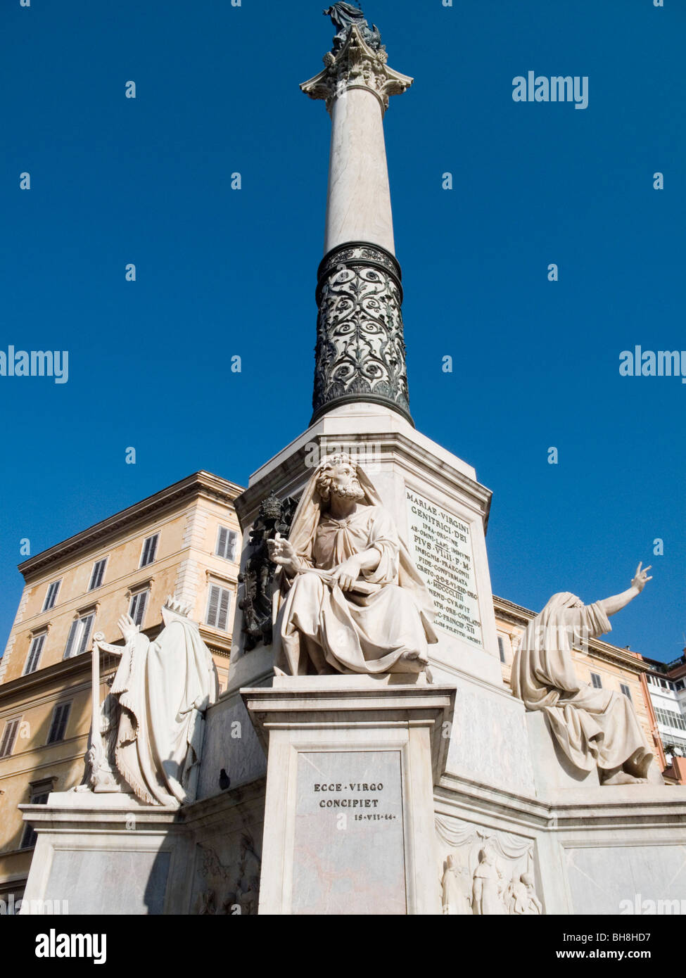 Column near Spanish Steps Rome Lazio Italy Stock Photo