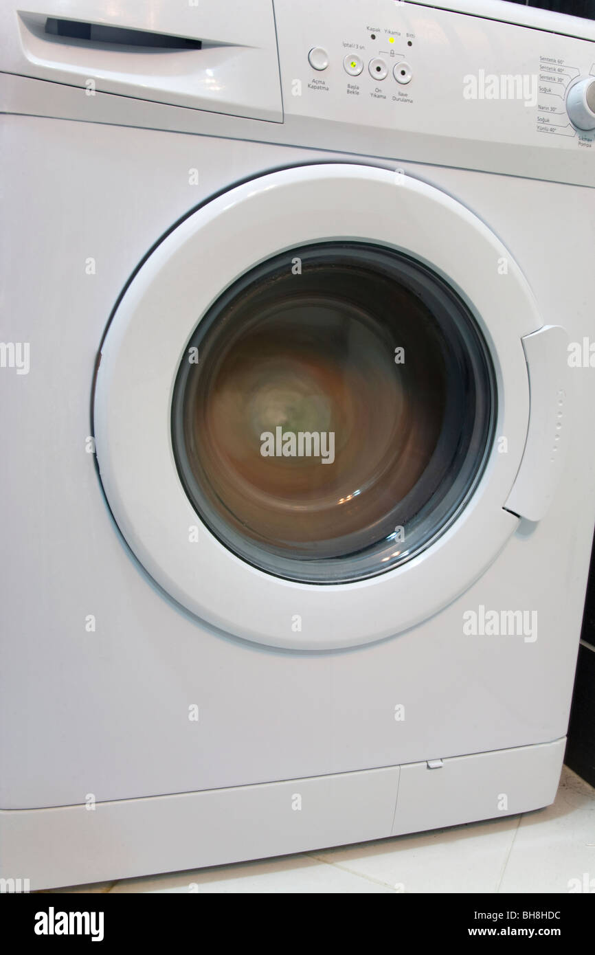 Washing machine spinning Stock Photo Alamy