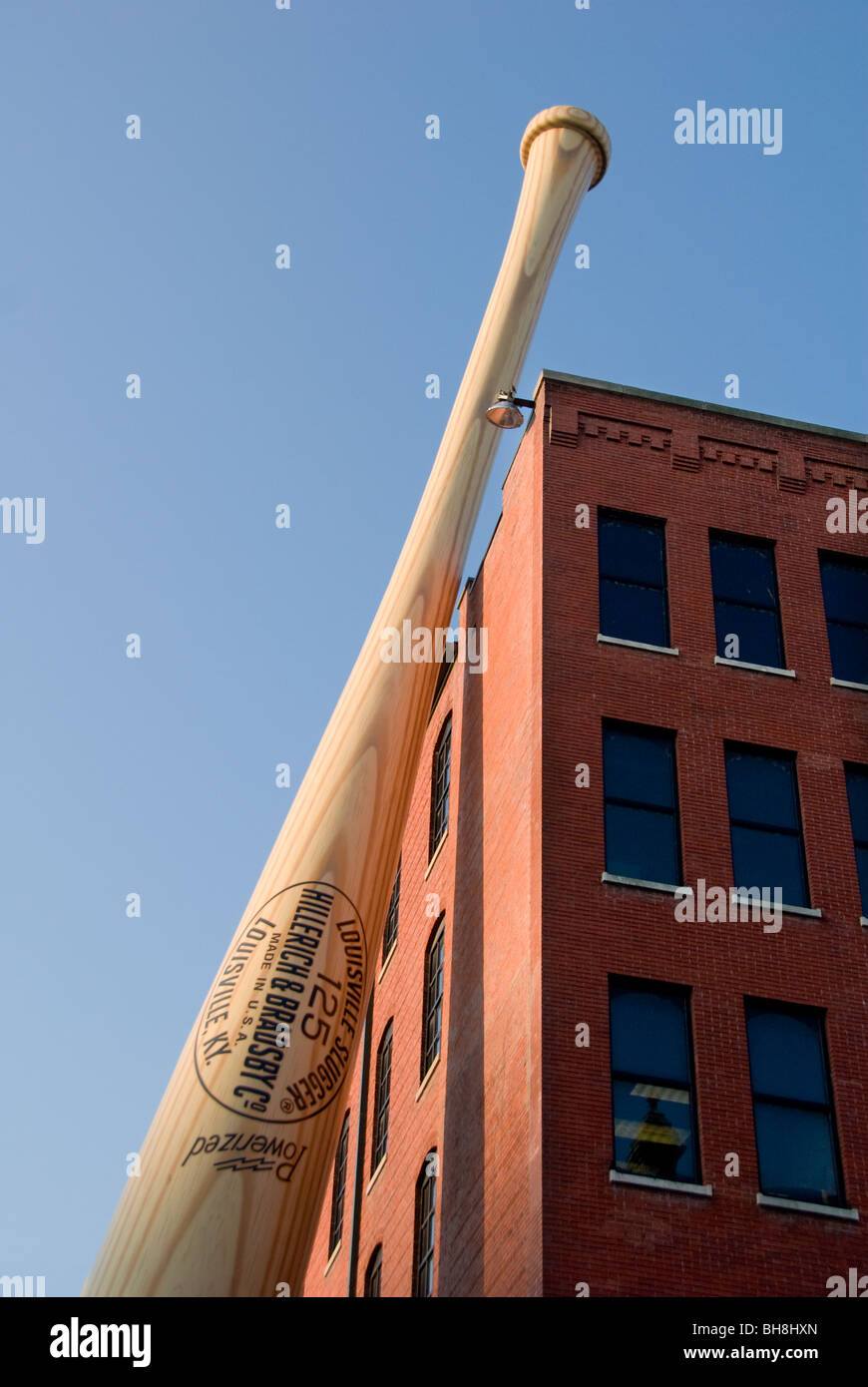 The Big Bat is a large scale replica of the bat designed for Babe Ruth in the 1920s in Louisville, Kentucky Stock Photo