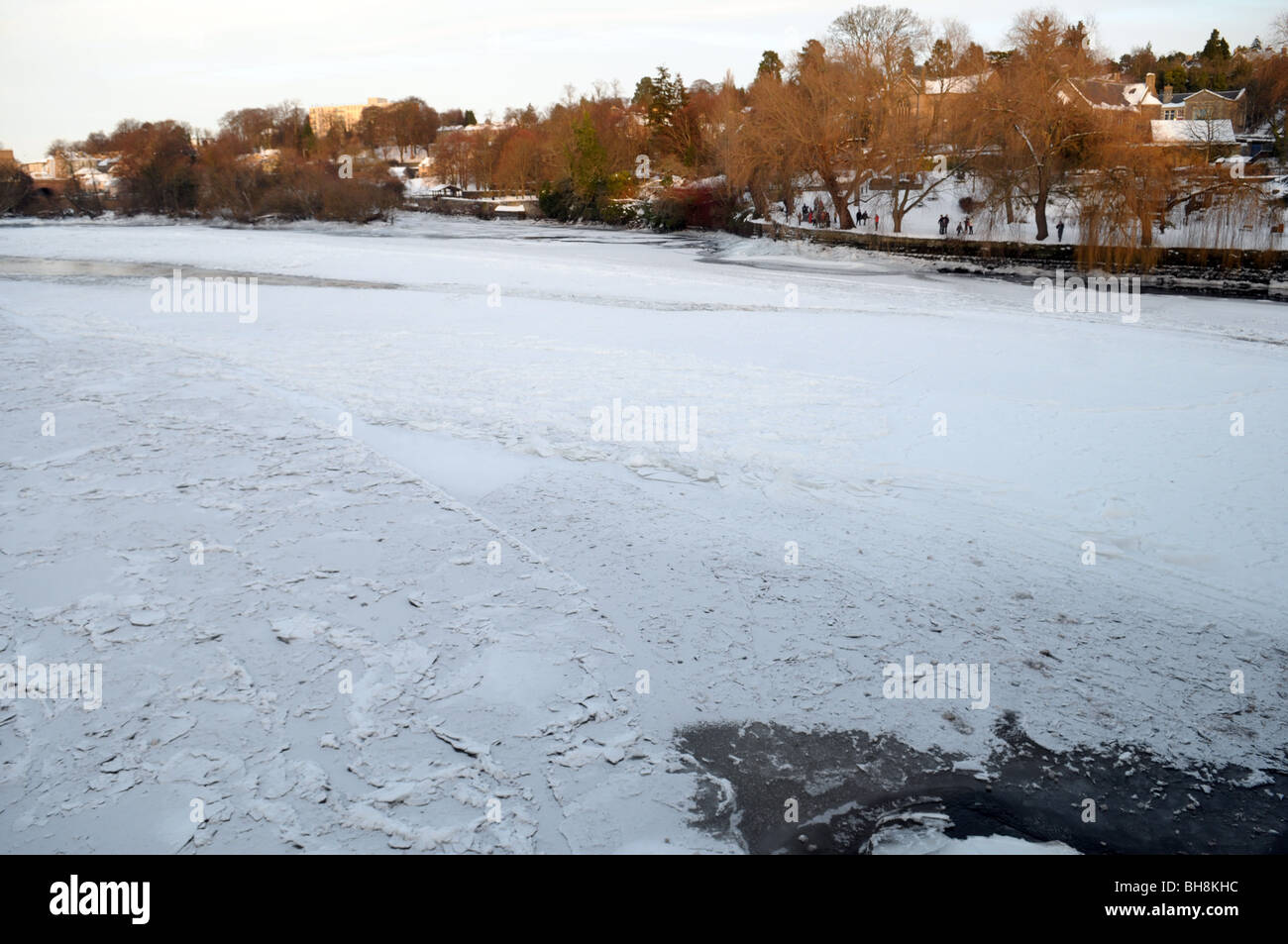 The River Tay freezes over. Stock Photo