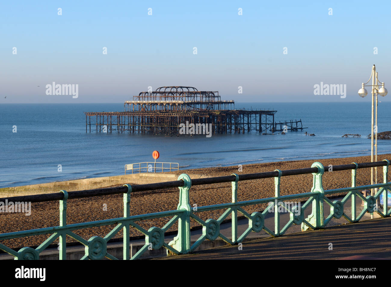 Brighton west pier which burnt down Stock Photo Alamy