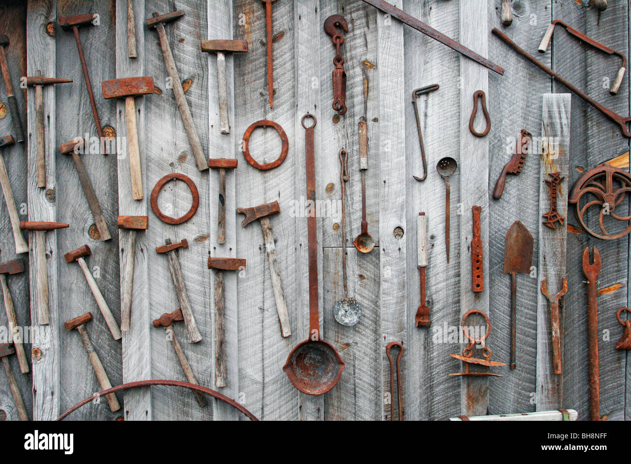 Tool display wall at Tule Lake Japanese Internment camp California