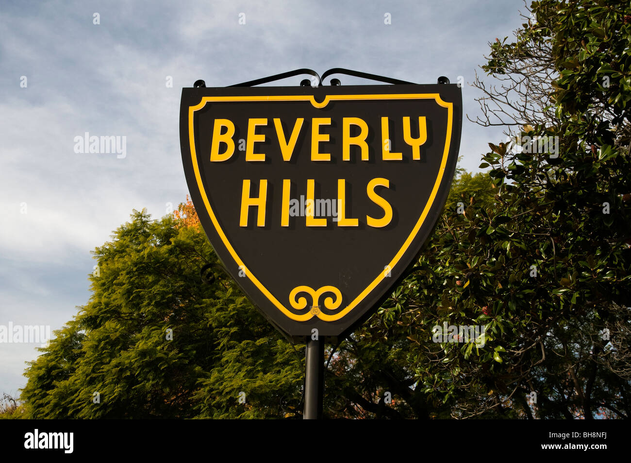 Beverly Hills street sign, Beverly Hills, Los Angeles, California, USA Stock Photo