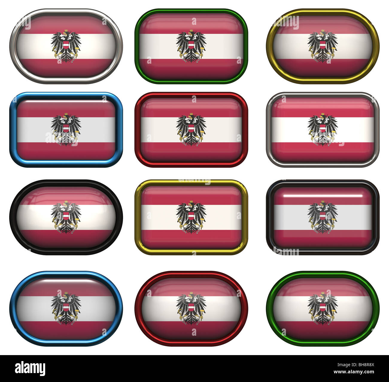 twelve buttons of the Flag of Austria Stock Photo - Alamy