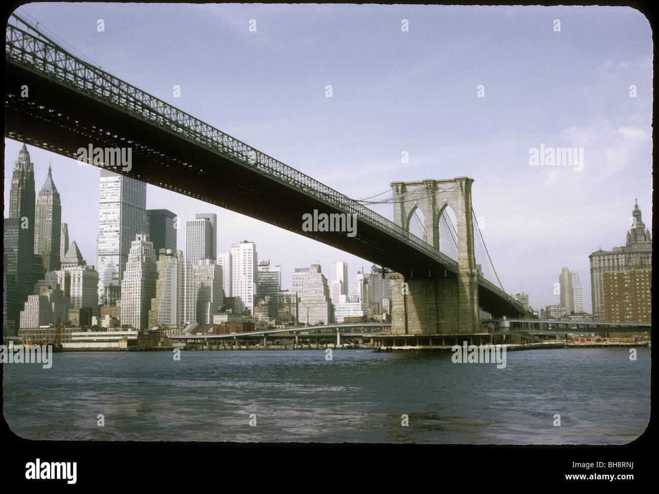 Modern Postcard NY Brooklyn Bridge & Freedom Tower Being Built New York City 