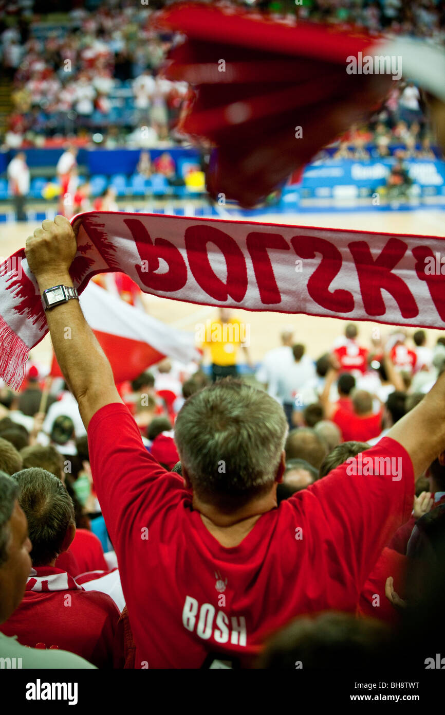 Polish fans celebrate success Stock Photo Alamy