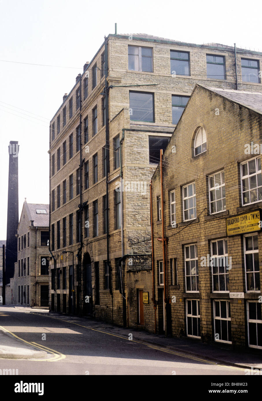 Bradford, Yorkshire, Little Germany, old industrial buildings architecture, Scoresby Street manufacture manufacturing industry Stock Photo