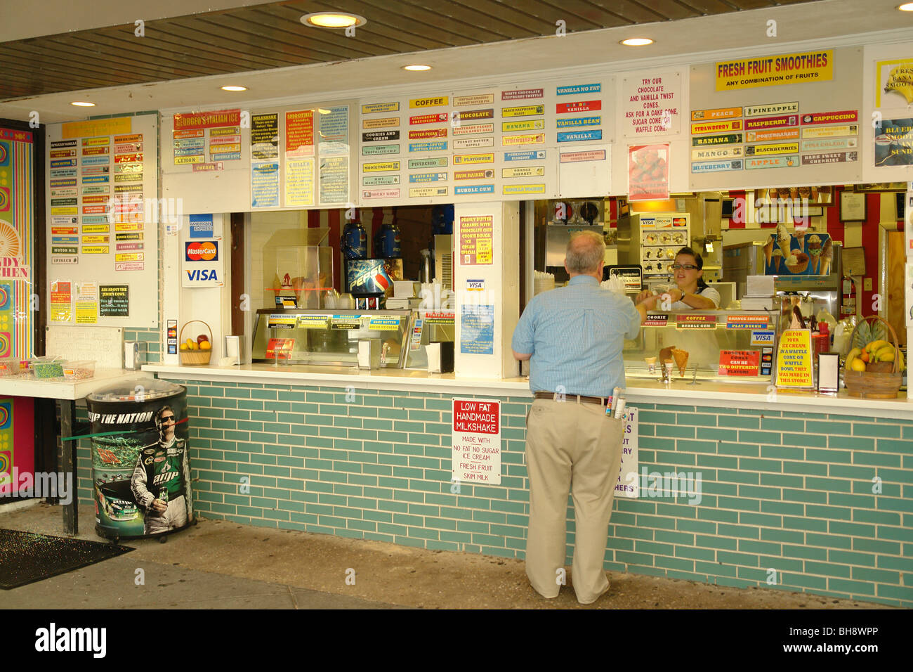 AJD64075, Rehoboth Beach, DE, Delaware, Ice Cream Parlor Stock Photo