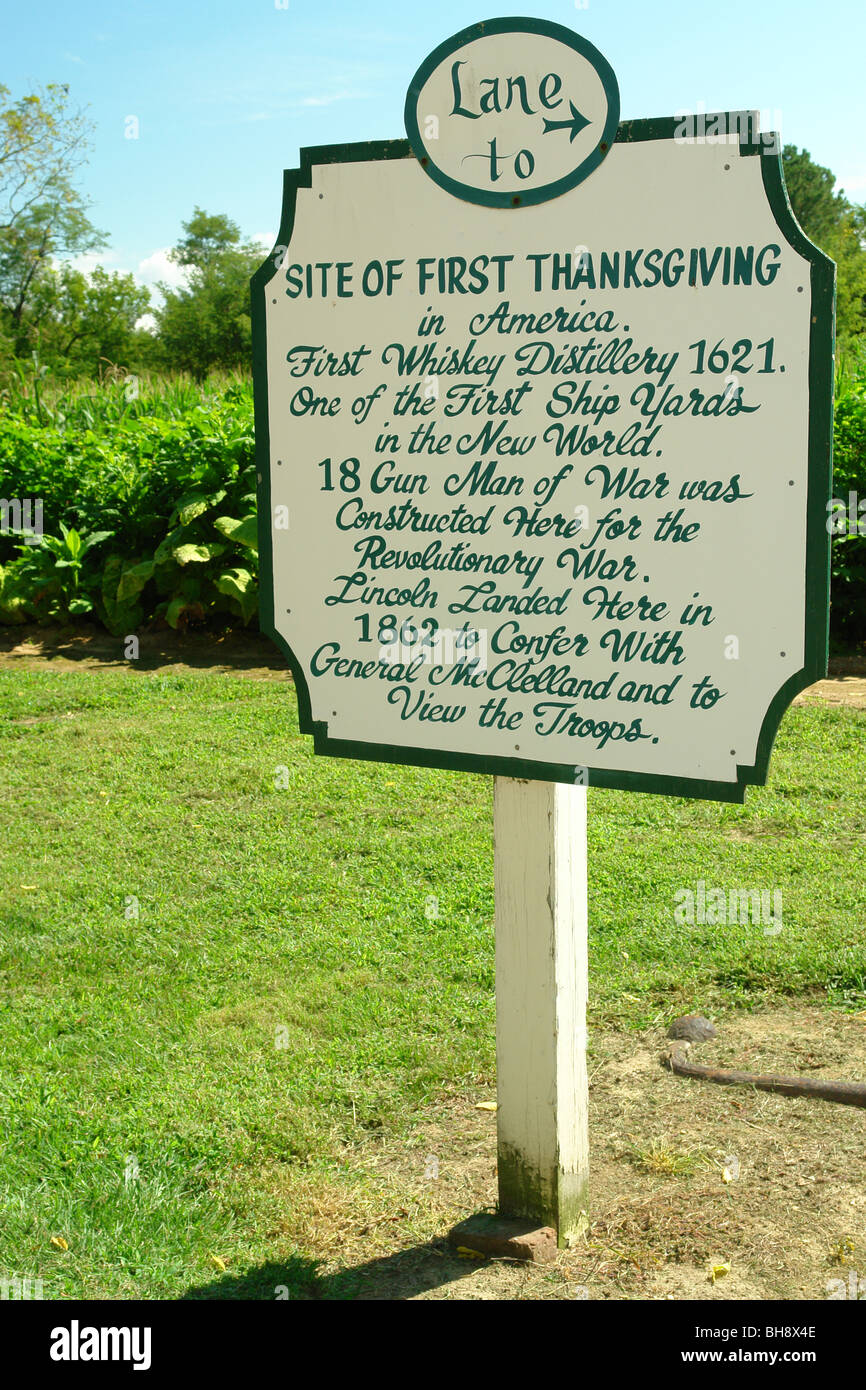 Ajd64142 Charles City Va Virginia Berkeley Plantation Site Of First Official Thanksgiving In America Stock Photo Alamy
