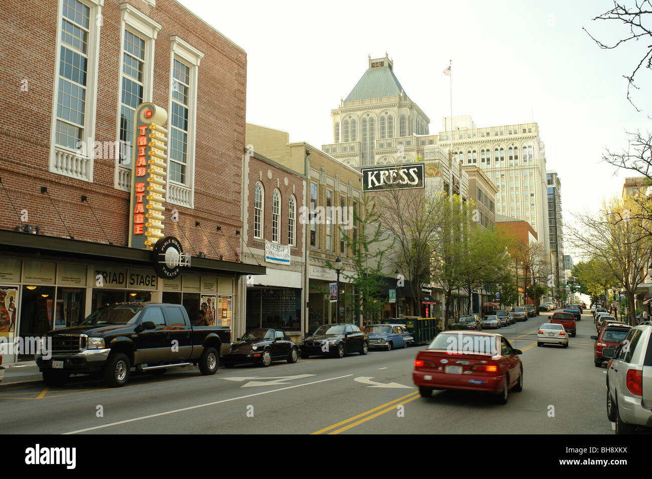 AJD64230, Greensboro, NC, North Carolina, Downtown Stock Photo Alamy