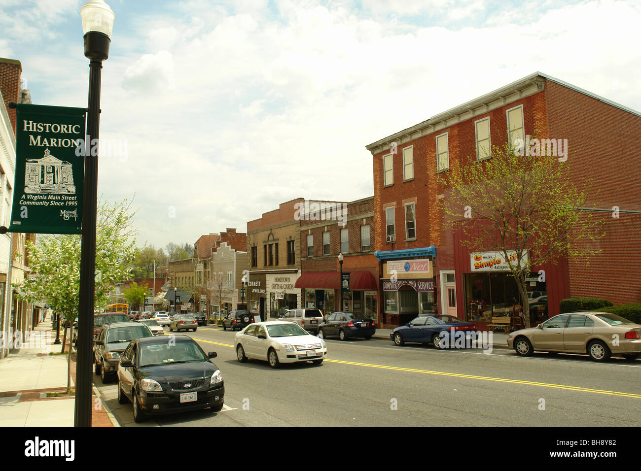 AJD64350, Marion, VA, Virginia, downtown, Historic Marion, mainstreet Stock Photo